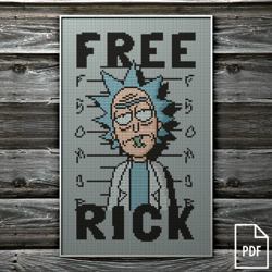Rick and Morty Cross Stitch Pattern, Digital PDF