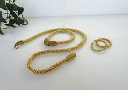 Handmade seed bead necklace - Snake jewelry,  golden snake