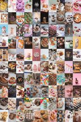 100 PCS Sweets wall collage kit DIGITAL DOWNLOAD | Dessert aesthetic Photo Collage Kit, Candy Photo Wall Collage Set 4x6
