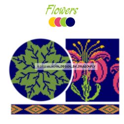 Crochet PATTERN Wayuu mochila bag / Tapestry crochet / Flowers 1