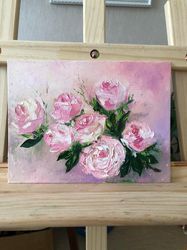 Roses Floral Oil Painting Original Flowers Artwork