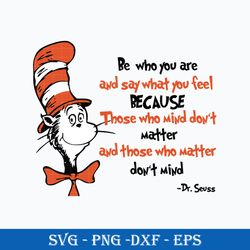 Dr. Seuss Quotes Svg, Be Who you are and say what you fell Svg, Dr. Seuss Clipart