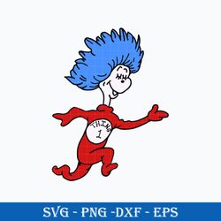 Thing One Svg, Dr. Seuss Svg, Dr. Seuss Character Svg, Png Dxf Eps File