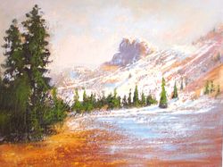 Original Landscape Oil Painting "STELLA LAKE" Original painting on Canvas, Nevada Landscape Art by "Walperion Paintings"