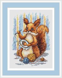 Squirrel Cross Stitch Pattern Home Sweet Home Cross Stitch Pattern Needlework Cross Stitch Pattern Home Decor