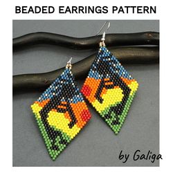 Kokopelli Beaded Earrings Pattern American Legend Brick Stitch Seed Bead Earring Beading Design Beadwork Jewelry