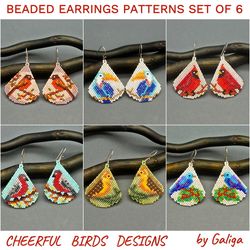 Earrings Patterns Beaded Bird DIY Jewelry Beading Pattern Brick Stitch Beadwork Drop Seed Bead Crafts Jewelry pdf