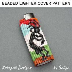 KOKOPELLI Lighter Cover Pattern Beading Lighter Case Native Legend Inspired Southwestern Seed Bead Peyote Beadwork