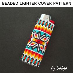 Lighter Cover Pattern Ethnic Style Lighter Case Beading Pattern Tribal Seed Bead Peyote Beadwork Design Beaded Ornament