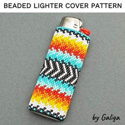 Colorful Lighter Cover Beading Pattern Lighter Case Seed Bead Peyote Made By Your Own Beaded Beadwork Beadwooven