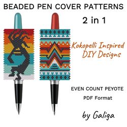Kokopelli Pen Cover Pattern Beaded Pen Wrap For Beading American Legends Inspired Southwestern Seed Bead Digital DIY