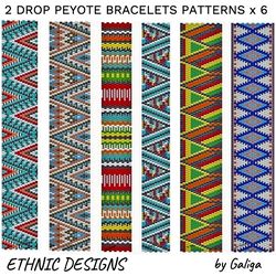 2 Drop Peyote Bracelet Patterns Ethnic Beaded Jewelry Making Beadwork Cuff 2drop Peyote Stitch Beading Seed Bead