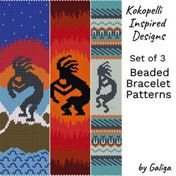 Kokopelli Bracelet Patterns Beaded Jewelry Making DIY Beadwork Cuff Southwestern Designs Beading Seed Bead