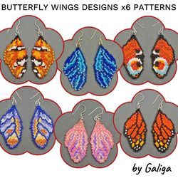 Butterfly Wing Earrings Patterns Beaded DIY Butterflies Jewelry Beading Pattern Brick Beadwork Drop Seed Bead Design