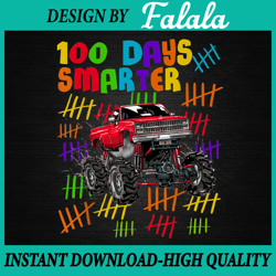 100 Days Smarter Monster Truck PNG, Boy 100 Days of School, 100 Days Of School Png, Digital download