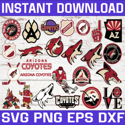 Bundle 25 Files Arizona Coyotes Hockey Team Svg, Arizona Coyotes svg, NHL Svg, NHL Svg, Png, Dxf, Eps, Instant Download