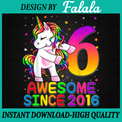 6 Years Old Unicorn Png, 6th Birthday Girl Unicorn Party Png, Digital download
