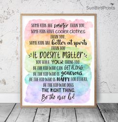 Some Kids Are Smarter Than You Printable Poster, Rainbow Kid Room Decor, Teacher Classroom Sign, School Counselor Office