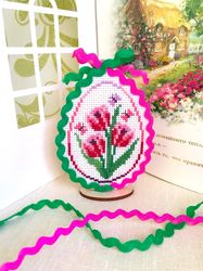 TULIPS EASTER EGG Ornament cross stitch pattern PDF by CrossStitchingForFun Instant Download, EASTER EGG COLLECTION