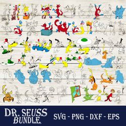Dr. Seuss Bundle Svg, Dr. Seuss Character Svg, Horton, There's A Wocket in My Pocket, Fox in Socks, Fox in Socks Svg