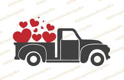 Valentine truck svg Vintage truck svg Boy valentine svg Happy valentines day Old truck svg Boys Valentine svg