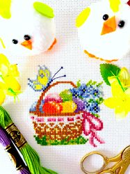 EASTER BASKET cross stitch pattern PDF by CrossStitchingForFun Instant Download, EASTER EGG COLLECTION