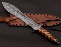 Custom Hand Forged, Damascus Steel Functional Dagger 16 inches, Viking Dagger, Daggers Battle Ready, With Sheath