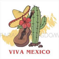 FREEDOM MEXICO Latin Holiday Travel Vector Illustration Set