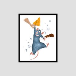 Ratatouille Disney Art Print Digital Files decor nursery room watercolor