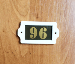Retro address door number plate 96 apt number sign plastic