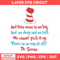 Dr Seuss Svg, Funny Dr Seuss Quote Svg, Dr Seuss png, Thing Svg,Teacher Svg, Svg File For Cricut DRTS47