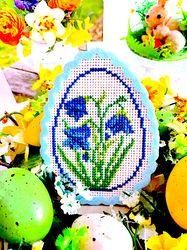 ALPINE SQUILL EASTER EGG cross stitch pattern PDF by CrossStitchingForFun Instant Download EASTER EGG COLLECTION