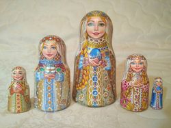 Faberge Eggs nesting dolls matryoshka - art wooden painted nesting dolls