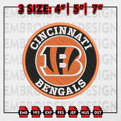 Cincinnati Bengals Embroidery file, NFL teams Embroidery Designs, Machine Embroidery, Instant Download