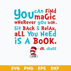 You Can find Magic Wherever Yo Look Svg, Dr.Seuss Quotes Svg, Dr.Seuss Clipart