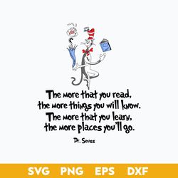 The More That You Read Svg, Fish, The Cat In The Hat Svg, Dr Seuss Svg, Dr Seuss Quotes Svg