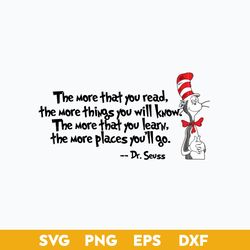 The More That You Read Svg, Dr. Seuss Hat , Dr. Seuss Quotes Svg