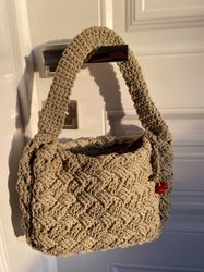 crochet bag green bag crochet baguette bag mini bag 2000s bag bag 00s