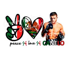 peace love Canelo Alvarez PNG, Canelo sublimation