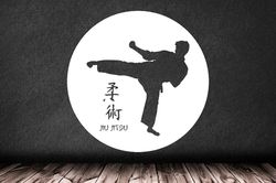 Jiu Jitsu Sticker, Jiu Jitsu Japanese Martial Art Training Wall Sticker Vinyl Decal Mural Art Decor