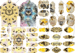bee, tag-2, beekeeper, sunflower, scrapbooking, ephemera, JUNK JOURNAL, digital paper