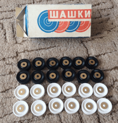Soviet Belarus Minsk plastic checkers set black white vintage