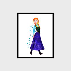 Anna Frozen Disney Art Print Digital Files nursery room watercolor