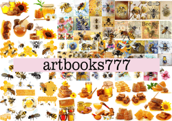 bee, sticker, beekeeper, sunflower, scrapbooking, ephemera, JUNK JOURNAL, digital paper