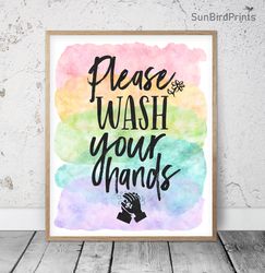 Please Wash Your Hands, Health Room Poster Printable, School Health Office Decor, Nurse Office Wall Art, Doctor Office