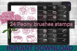 Peony Brushes Procreate Stamps