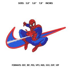 nike spiderman embroidery design file pes.  anime embroidery design. machine embroidery pattern, swoosh embroidery