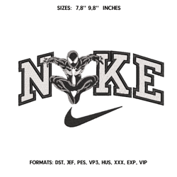 Nike Black Spiderman Embroidery design file pes.  Anime embroidery design. Machine embroidery pattern, Swoosh embroidery