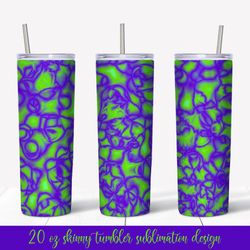 purple and green tumbler sublimation wrap. abstract tumbler design