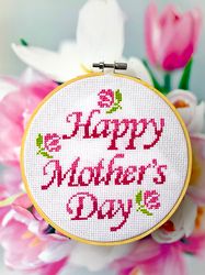 HAPPY MOTHERS DAY Cross stitch pattern PDF by CrossStitchingForFun Instant Download, MOTHER  DAY cross stitch chart